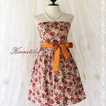 Mind - Sweet Cutie Floral Strapless Dress Spring Summer Sundress Party Bridesmaid Prom Wedding Dress