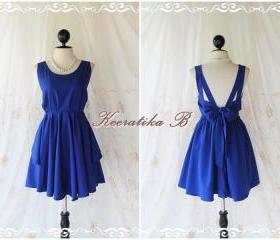 A Party V Shape - Prom Party Cocktail Bridesmaid Dinner Wedding Night Dress Asymmetric Hem Fresh Royal Blue Sweet Gorgeous Glamorous Dress