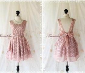 A Party - Cocktail Prom Party Dinner Wedding Bridesmaid Night Dress Pink Rosy Brown Color Backless Dress