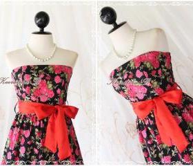 Mind - Sweet Cutie Floral Strapless Dress Spring Summer Sundress Party Bridesmaid Prom Wedding Dress